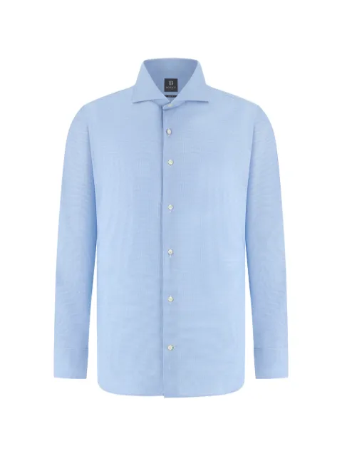 Boggi Milano windsor collar houndstooth shirt Blue BO26P058401