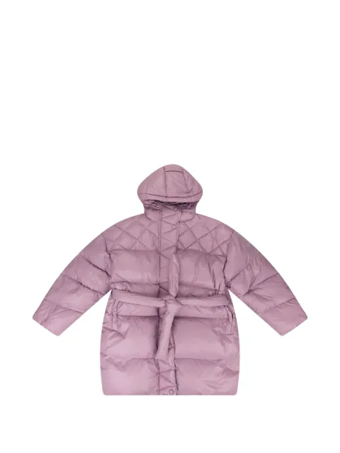 Callipygian belted puffer coat Pink 95CPN0002