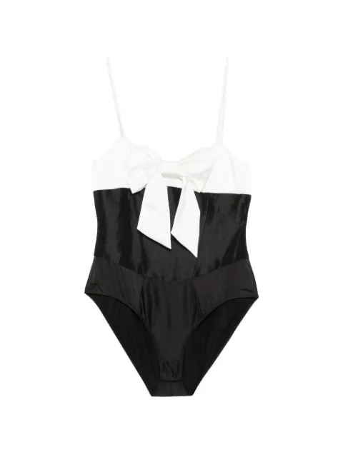 For Love And Lemons bow-detail two-tone bodysuit Black CBOD0037HO25