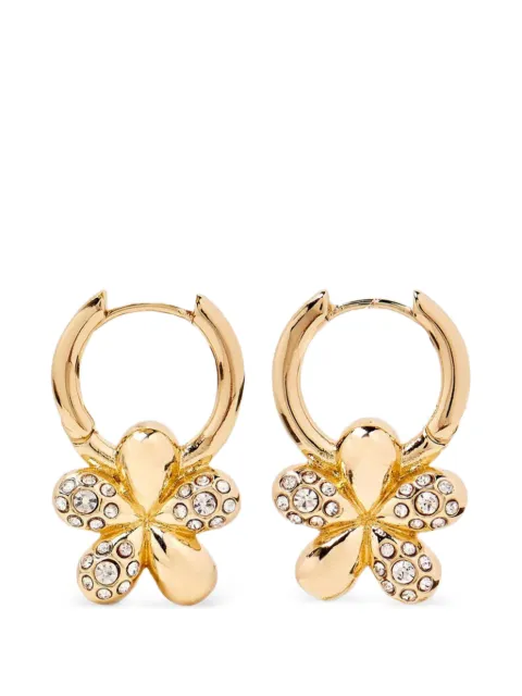 YOJ Luna Mini crystal flower hoop earring Gold BRYGE20772345
