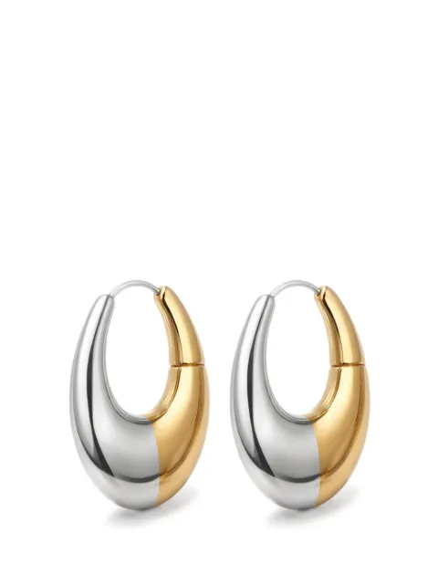 YOJ x Charlotte Eclipse two-tone hoop earrings Silver CHXEYG011TT