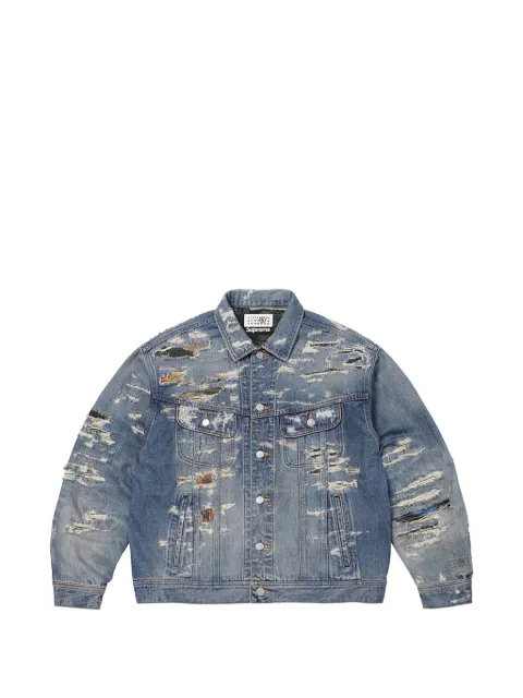 Supreme x MM6 Maison Margiela distressed denim jacket Blue SU27184