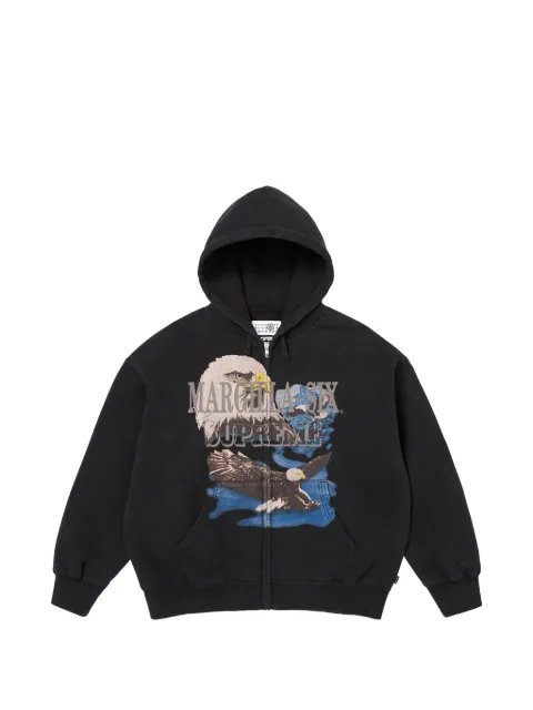 Supreme x MM6 Maison Margiela eagle-print zipped hoodie Black SU27173
