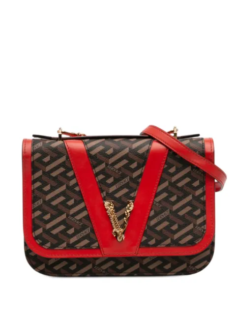 Versace Pre-Owned 2010-2025 La Greca Coated Canvas Virtus satchel Brown XWHSVBURIBFPRZ8K