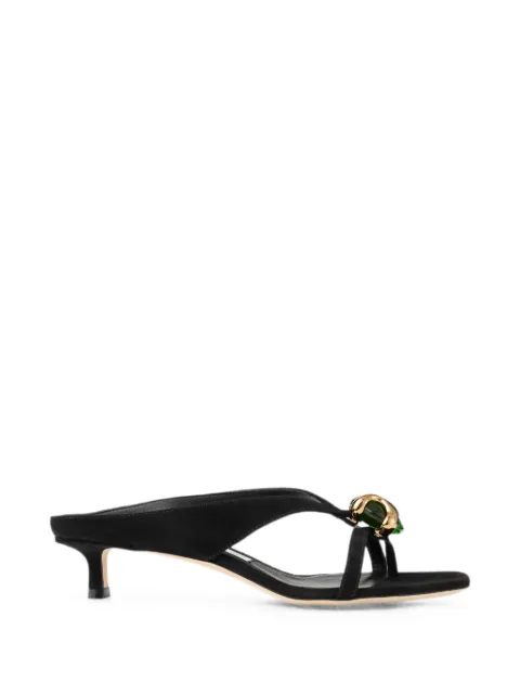 Jimmy Choo Emeri Stone 35 black and clover suede sandals Black EMERISTONE35BSB