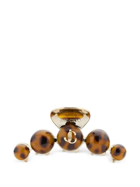Jimmy Choo Claw tortoiseshell logo hair clip Brown CLAWHAIRCLIPHBE