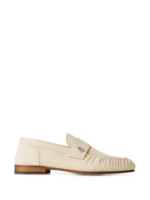 Jimmy Choo Ellis bone etched velvet suede loafers Neutrals ELLISLOAFERMZHK