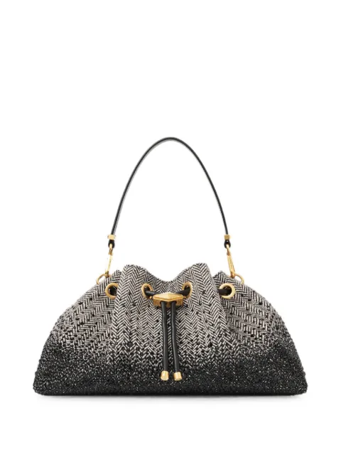 Jimmy Choo Bon Bon crystal-embellished shoulder bag Black BONBONBCKTEWHAX