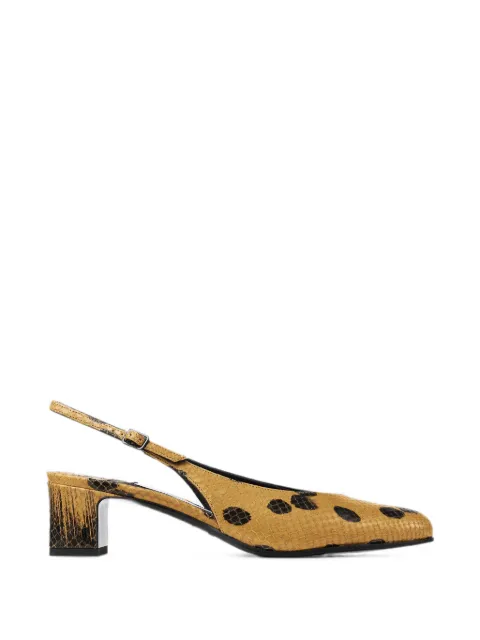 Jimmy Choo Eyla sling-back 45 cigar and black spotty elaphe-printed leather pumps Neutrals EYLASB45NZN027716