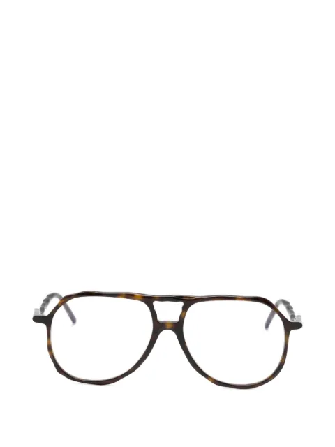 Kuboraum L10 pilot-frame glasses Brown MASKEL10RX