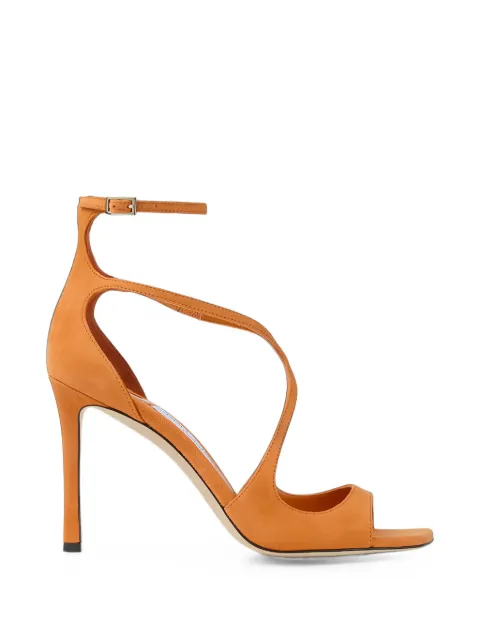 Jimmy Choo Azia 95 sunset orange suede sandals Orange AZIA95SUE