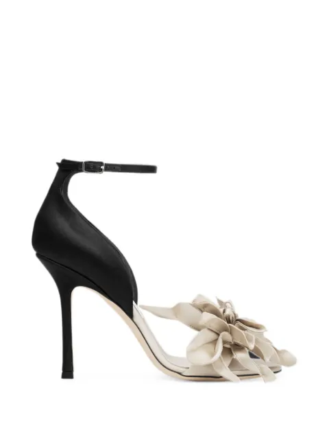 Jimmy Choo Coko flower-embellished ankle-strap sandals Black COKO100KRQ