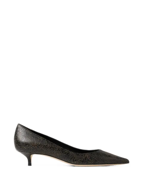 Jimmy Choo Amelia black and toffee crackled leather pumps Black AMELIACTH