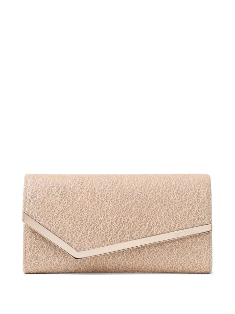 Jimmy Choo glitter-detail envelope clutch bag Neutrals EMMIEUBD