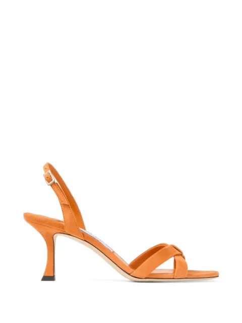Jimmy Choo Elsy 70 sunset orange suede crossover slingbacks sandals Orange ELSY70SUE