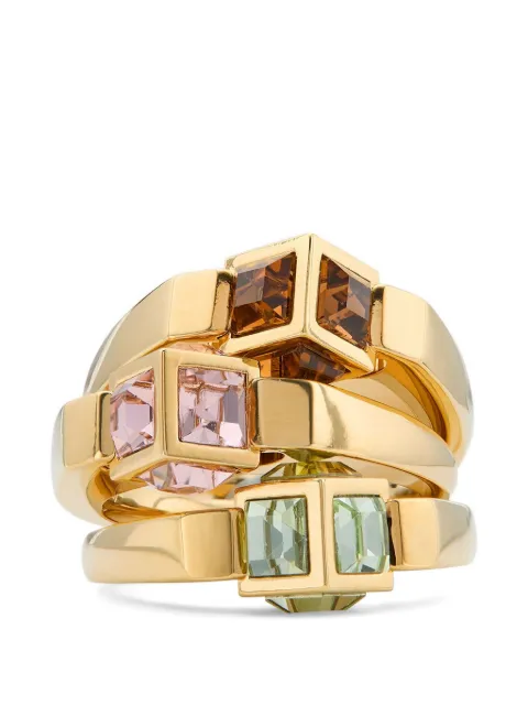 Jimmy Choo JC Cube Triple ring Gold JCCUBETRIPLERINGYWE
