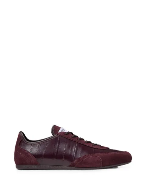 Jimmy Choo Sunny F deep merlot leather mix and eel printed leather low top trainers Red SUNNYFGBN