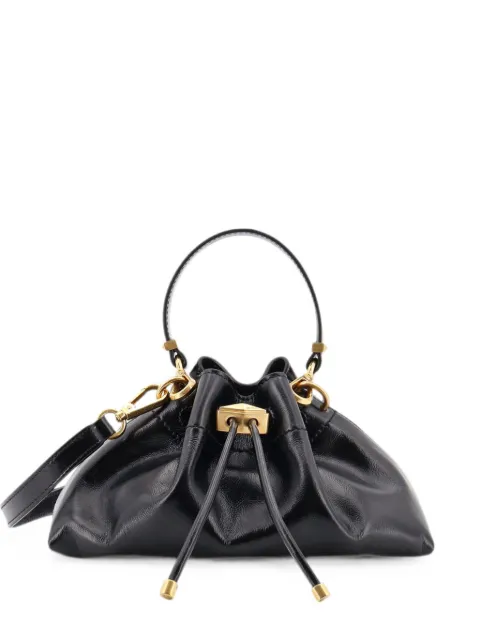 Jimmy Choo drawstring-fastening patent bucket bag Black CINCHSMALLGUV