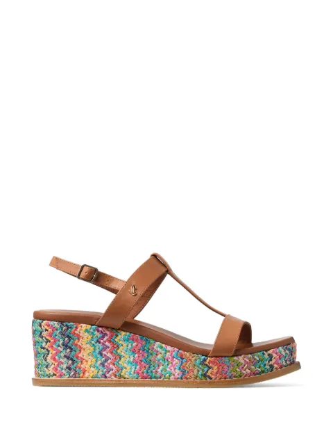 Jimmy Choo 60mm Theia wedge heeled sandals Brown THEIAWEDGE60KXT
