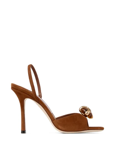 Jimmy Choo Emani 100 resin-embellished sandals Brown EMANI100BSB