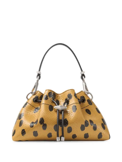Jimmy Choo Cinch small spotted elaphe printed leather shoulder bag cigar and black Neutrals CINCHSMALLOOK