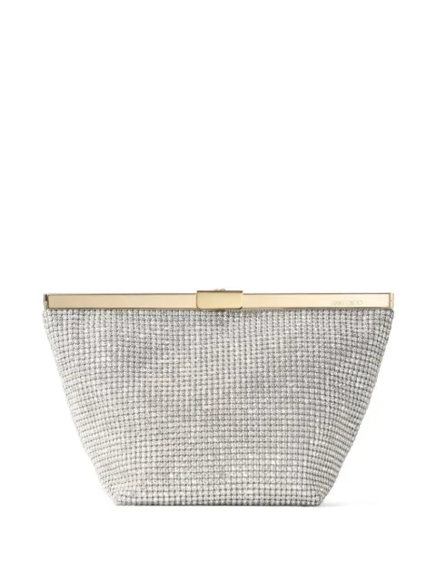 Jimmy Choo Ganache crystal-embellished clutch bag Silver GANACHEBXQ