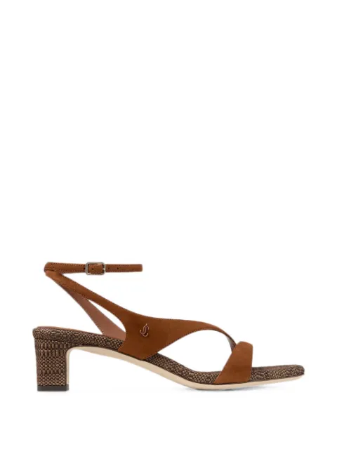 Jimmy Choo Faye 45 crossover-strap sandals Brown FAYE45EDW