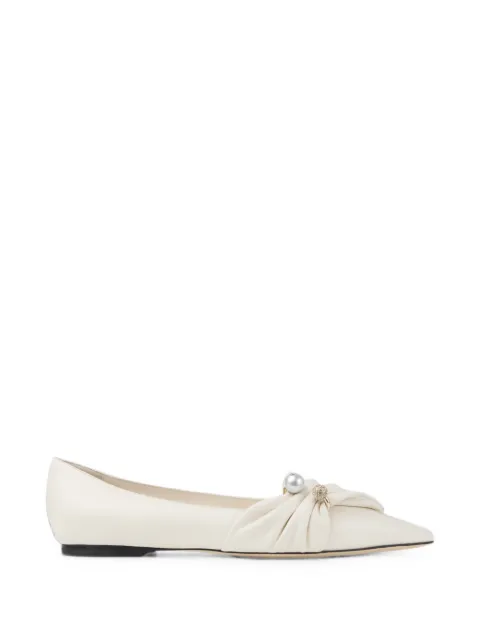 Jimmy Choo Rafi pearl-embellished ballet flats Neutrals RAFIBALLERINANTB