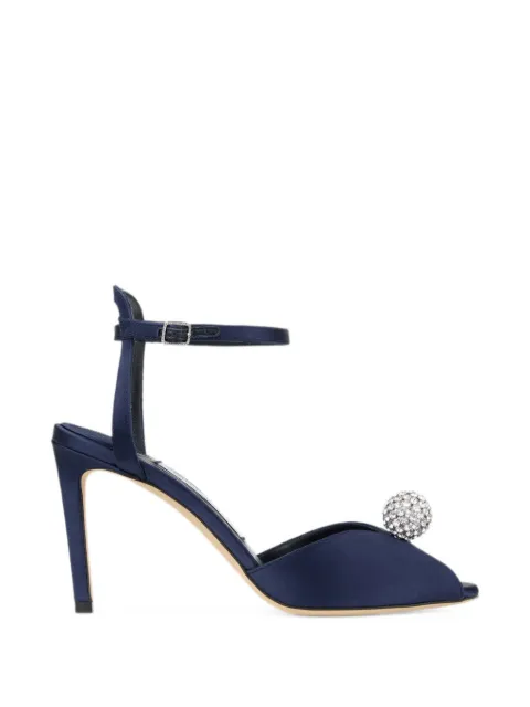 Jimmy Choo crystal-embellished peep-toe sandals Blue SACORA85WCZ
