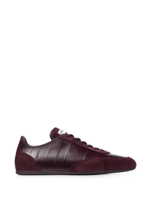Jimmy Choo Sunny M deep merlot leather-mix and eel-printed-leather low-top trainers Red SUNNYMGBN
