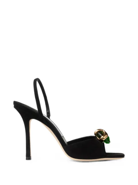 Jimmy Choo crystal-embellished peep-toe sandals Black EMANI100BSB
