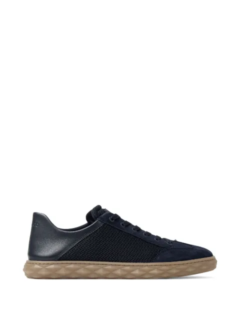Jimmy Choo Diamond flex midnight mix leather mix and textured air mesh low top trainers Blue DIAMONDFLEXCMDKZ