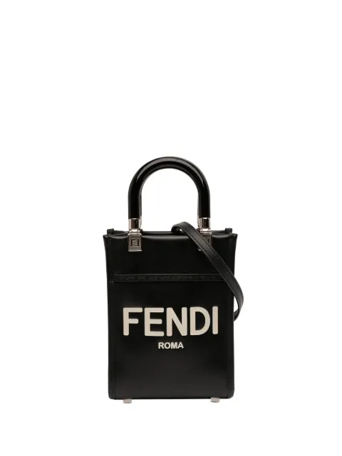 Fendi Pre-Owned 2010-2025 Mini Leather Sunshine Shopper Tote satchel Black 64KVL70OHADNYHQW