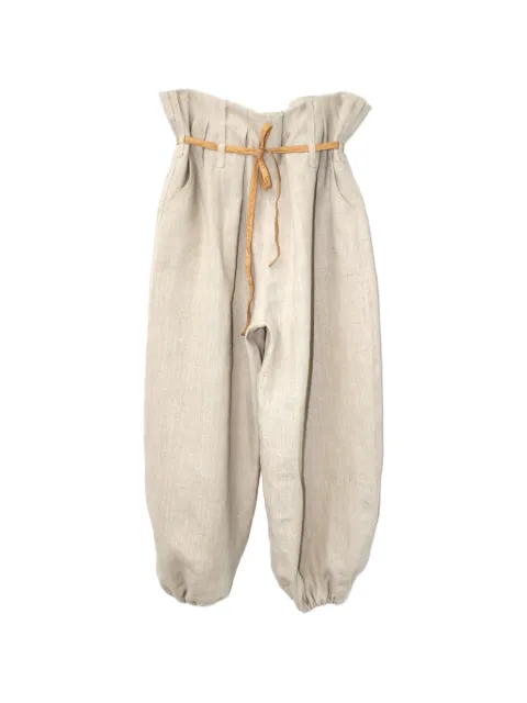 Anntian tie-detail trousers Neutrals 35562
