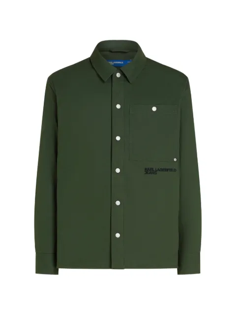 Karl Lagerfeld Jeans logo-embroidered cotton overshirt Green B3M140062PJ