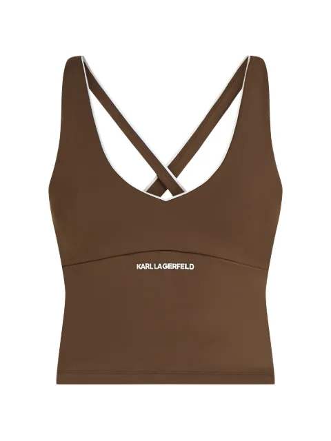Karl Lagerfeld contrast-piping active top Brown B3W440162QX