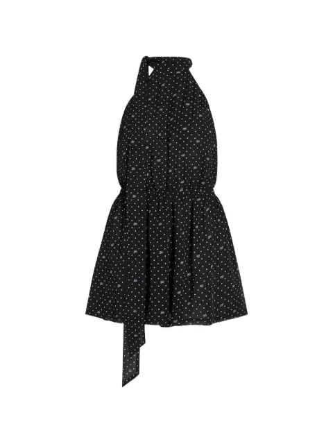 Karl Lagerfeld polka-dot halter-neck playsuit Black B3W46020B32