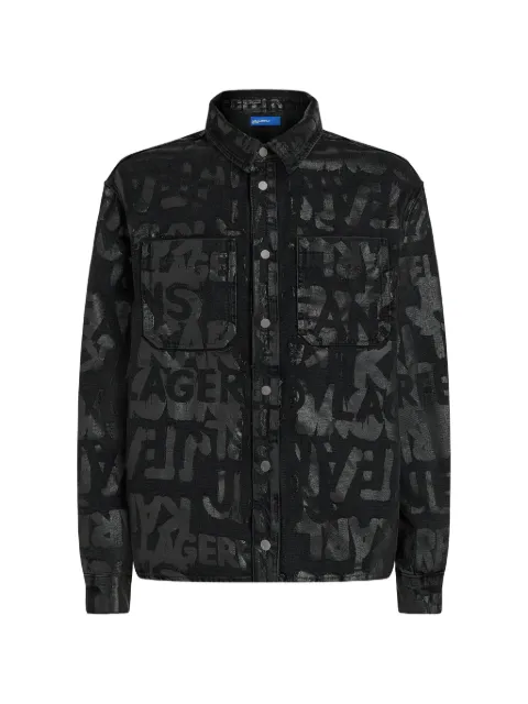 Karl Lagerfeld Jeans all-over logo-print shirt Black B3M16008
