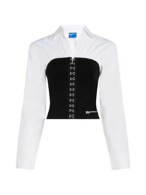 Karl Lagerfeld Jeans hook-and-eye poplin blouse White B3W11002101