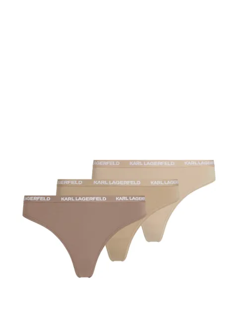 Karl Lagerfeld logo-detail cotton thongs (set of three) Neutrals B1W47031B38