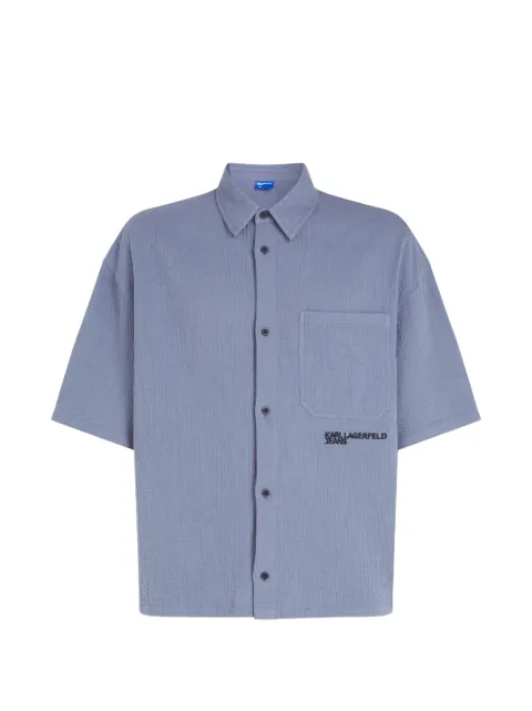 Karl Lagerfeld Jeans crinkled-texture short-sleeve shirt Blue B3M16026