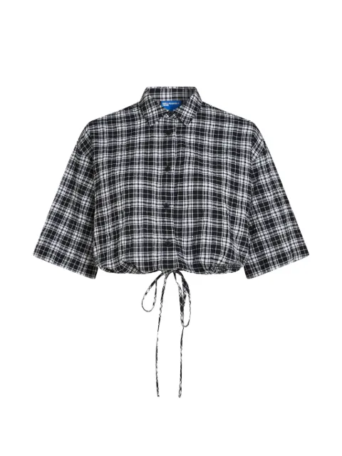 Karl Lagerfeld Jeans checked drawstring-hem shirt Black B3W11003C06