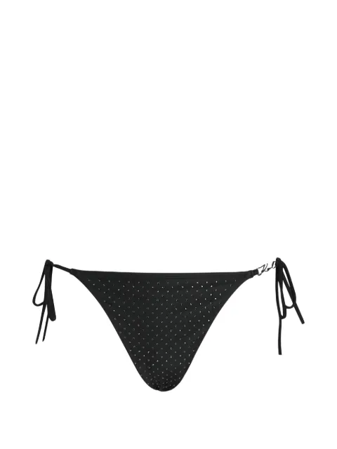 Karl Lagerfeld rhinestone-embellished side-tie bikini bottoms Black B3W46026999