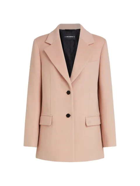 Karl Lagerfeld single-breasted felted coat Pink B3W15029506