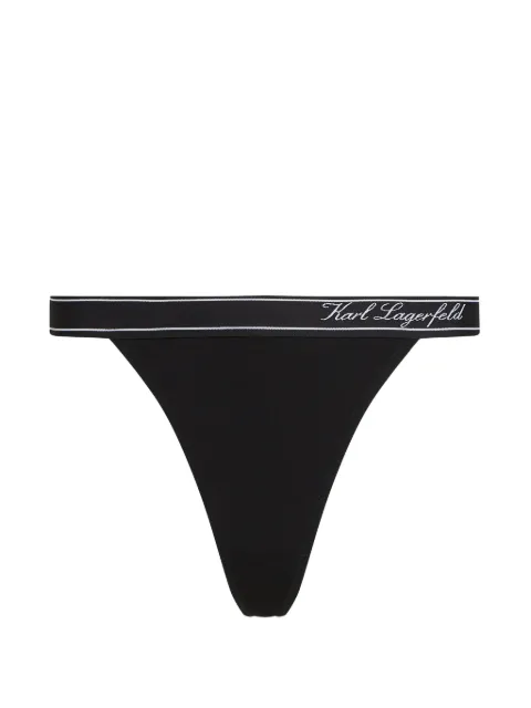 Karl Lagerfeld Hotel Karl stripe cotton thong Black B3W47018999