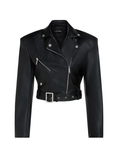 Karl Lagerfeld belted biker jacket Black B3W14008999