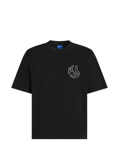 Karl Lagerfeld Jeans logo-embroidery T-shirt Black B3M17012