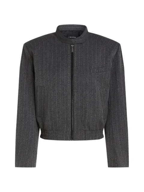 Karl Lagerfeld pinstripe tailored bomber jacket Grey B3W14029255