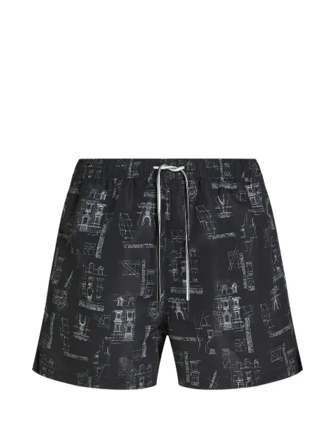 Karl Lagerfeld Rue St-Guillaume sketch swim shorts Black B3M46009B56