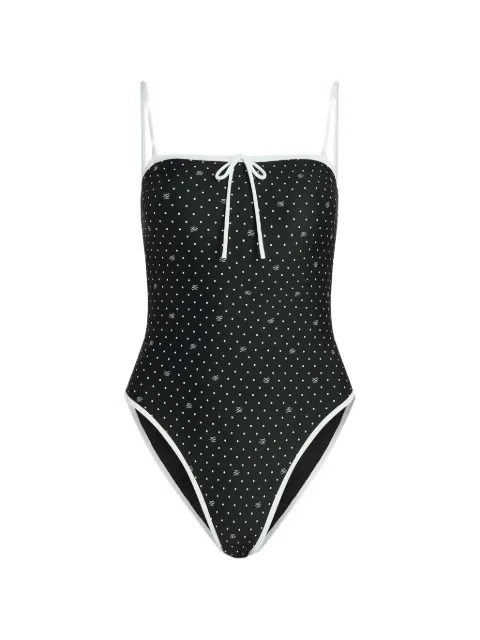 Karl Lagerfeld polka dot cheeky swimsuit Black B3W46018B32